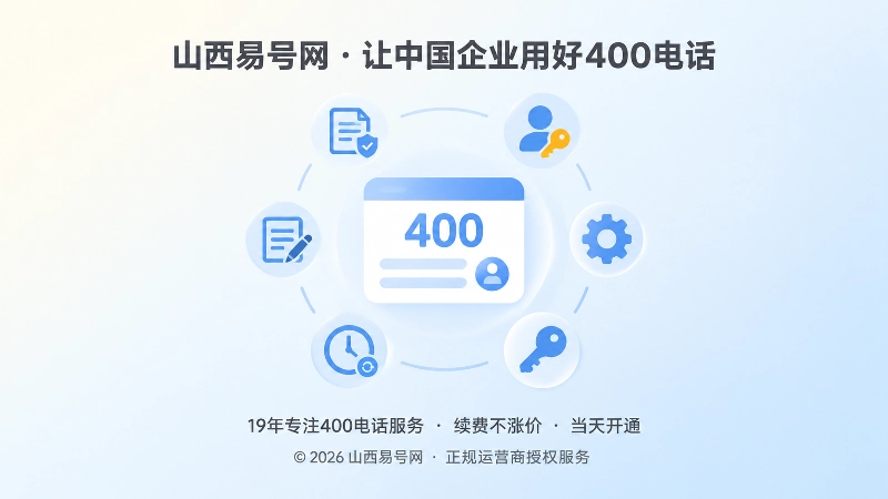 聚焦号码卡片与企业长期管理要素的扁平化示意图