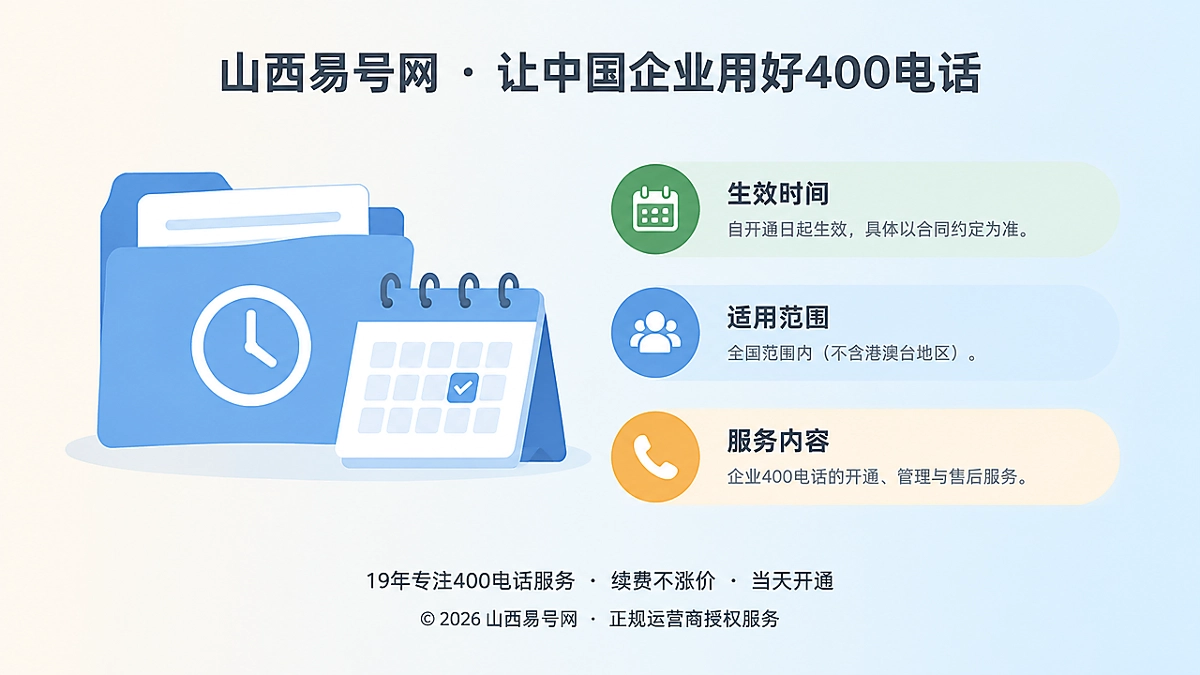 2026年400电话诚实守信：把信息有效期写进公开承诺